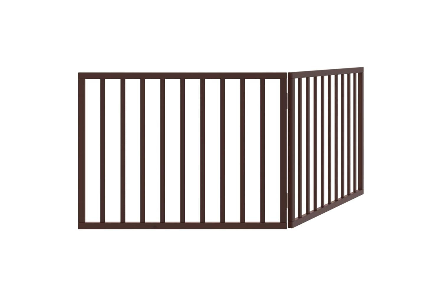 Vidaxl Dog Gate Foldable 2 Panels Brown 160 Cm Poplar Wood-6