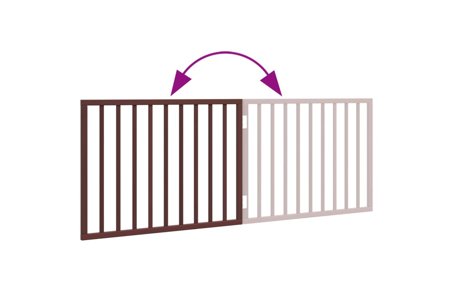 Vidaxl Dog Gate Foldable 2 Panels Brown 160 Cm Poplar Wood-7
