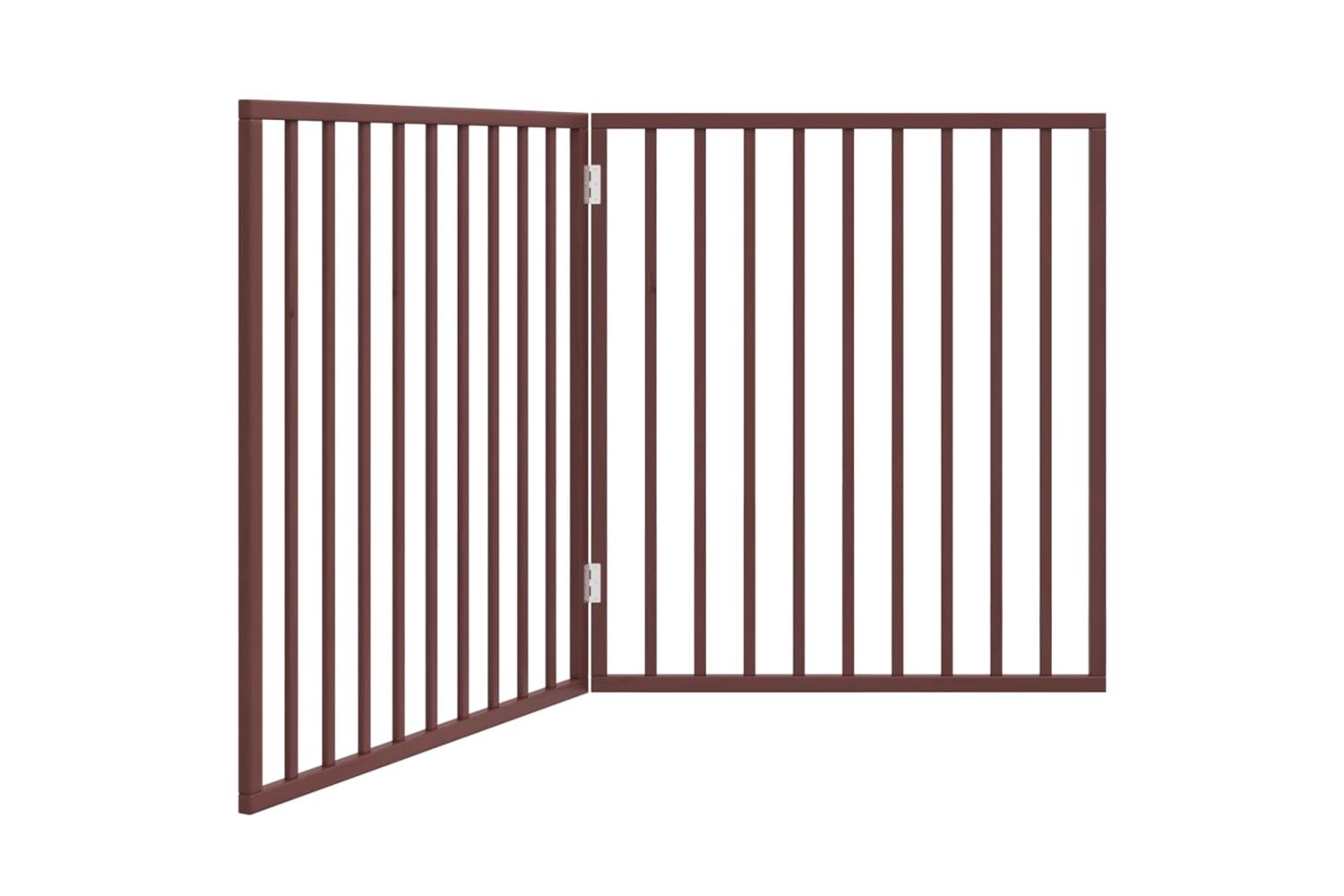 Vidaxl Dog Gate Foldable 2 Panels Brown 160 Cm Poplar Wood-2