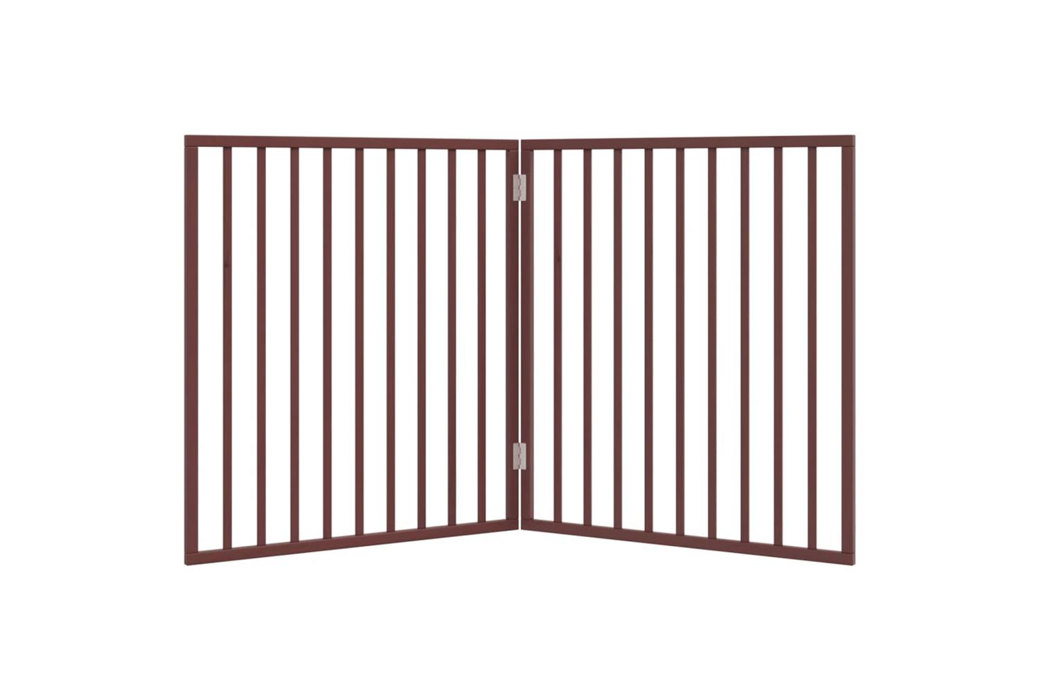 Vidaxl Dog Gate Foldable 2 Panels Brown 160 Cm Poplar Wood-4