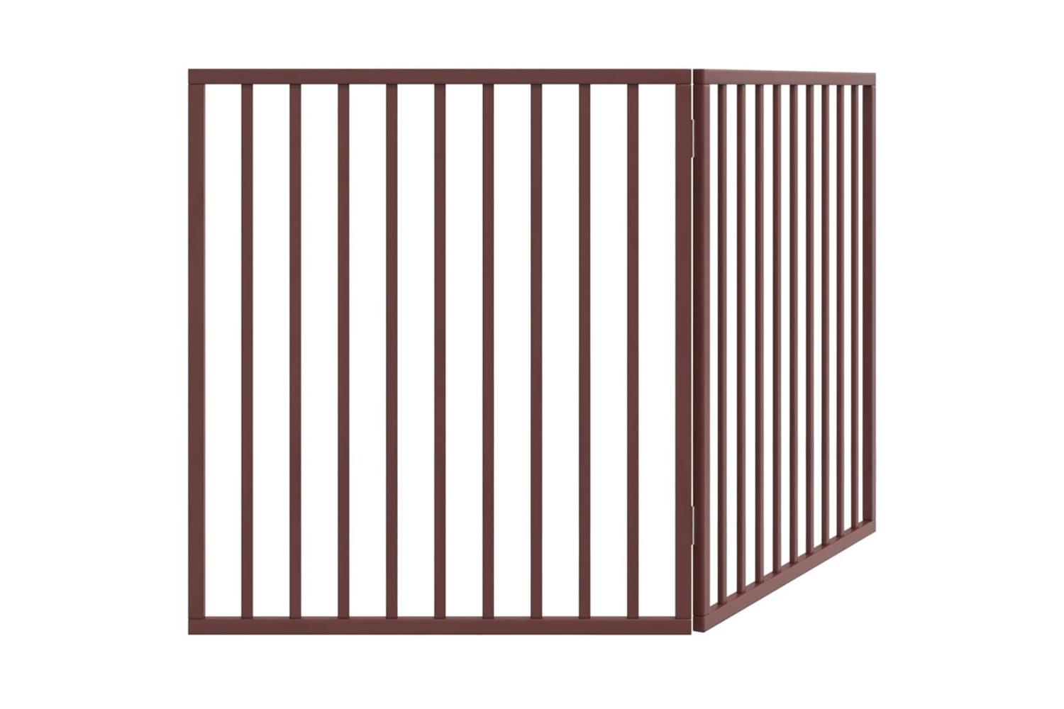 Vidaxl Dog Gate Foldable 2 Panels Brown 160 Cm Poplar Wood-6