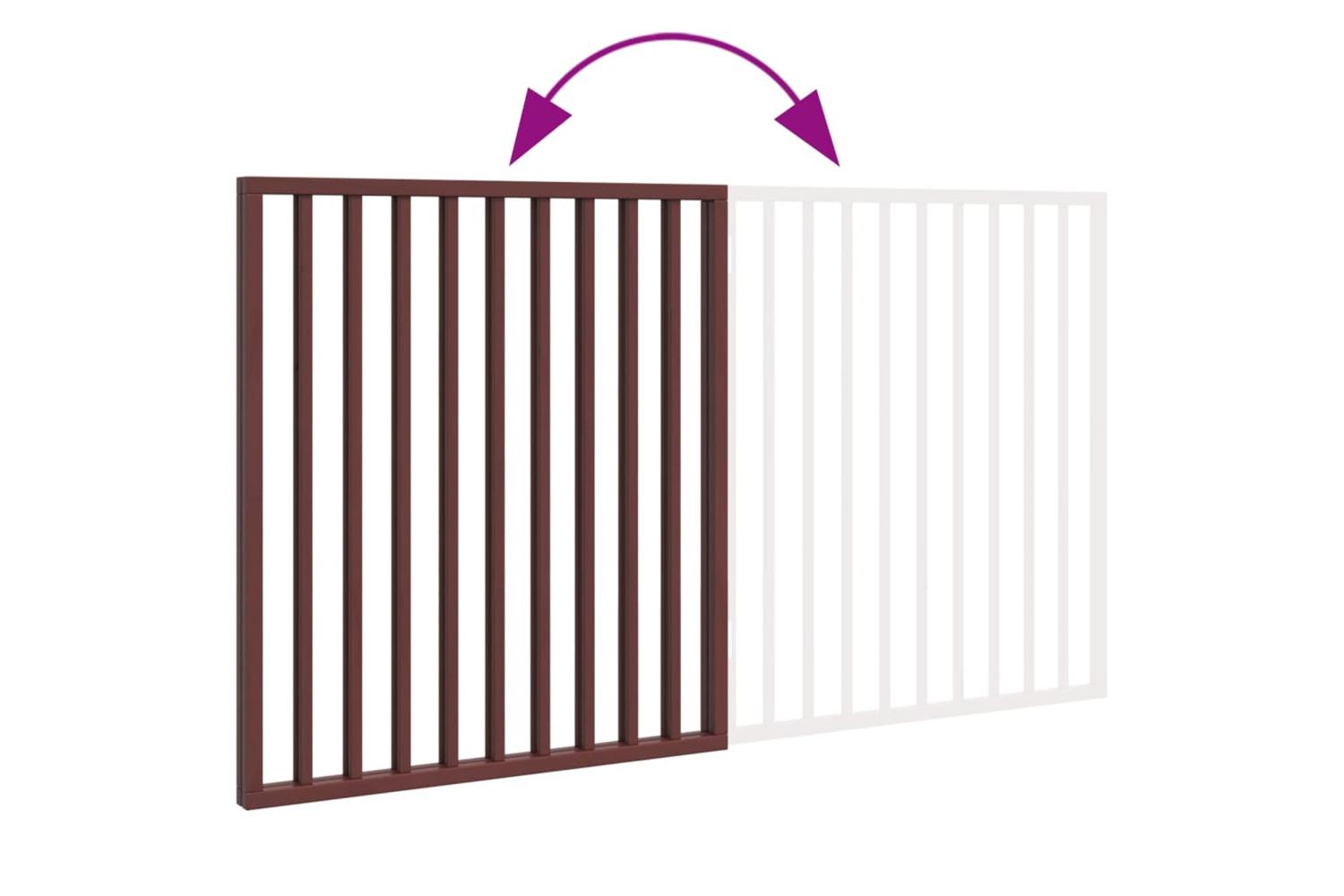 Vidaxl Dog Gate Foldable 2 Panels Brown 160 Cm Poplar Wood-7