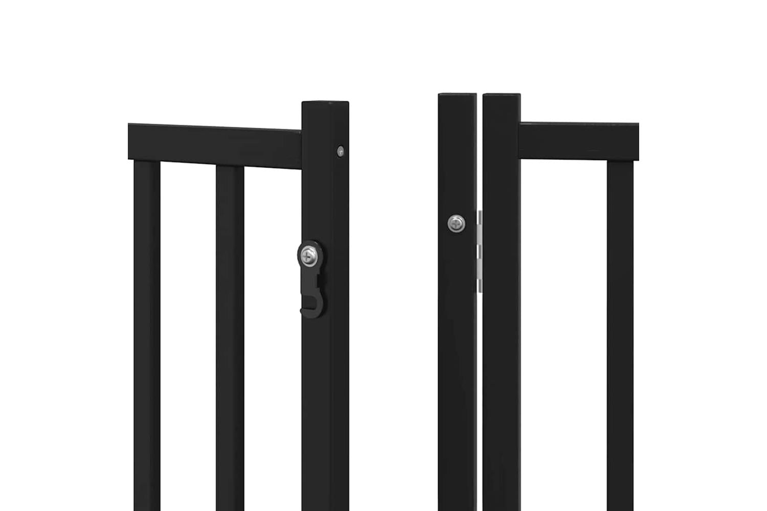 Vidaxl Dog Gate With Door Foldable 15 Panels Black 750 Cm Poplar Wood-10