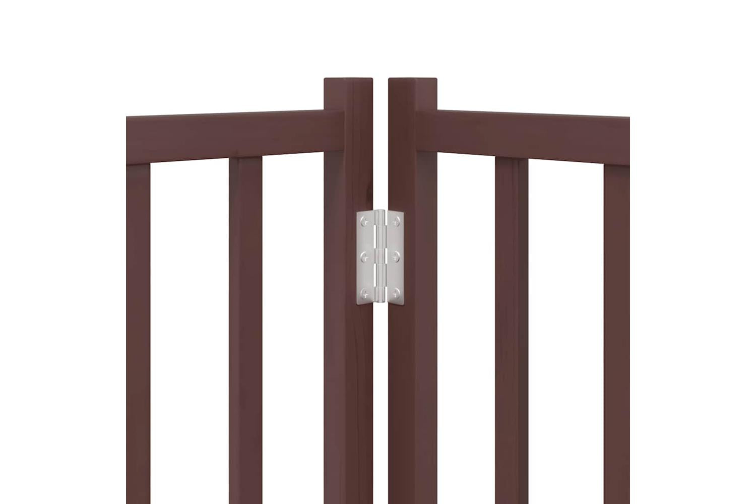 Vidaxl Dog Gate With Door Foldable 9 Panels Brown 450 Cm Poplar Wood-9