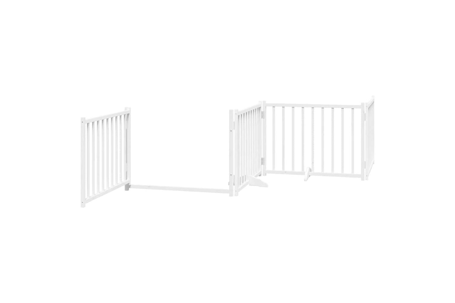 Vidaxl Dog Gate With Door Foldable 12 Panels White 960 Cm Poplar Wood-5