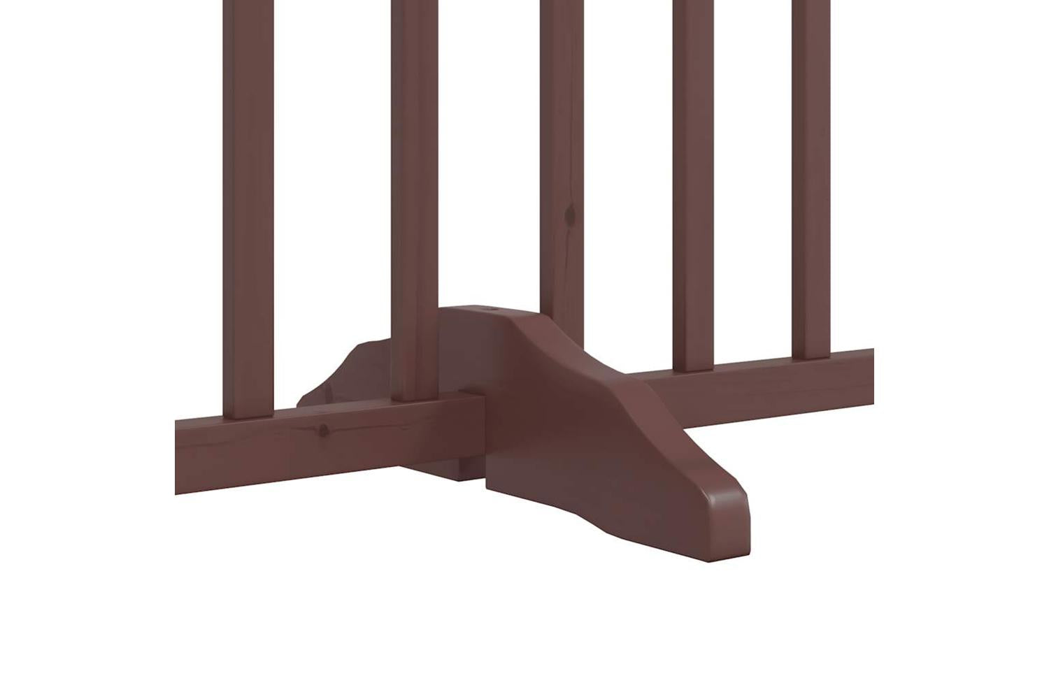 Vidaxl Dog Gate With Door Foldable 6 Panels Brown 480 Cm Poplar Wood-6