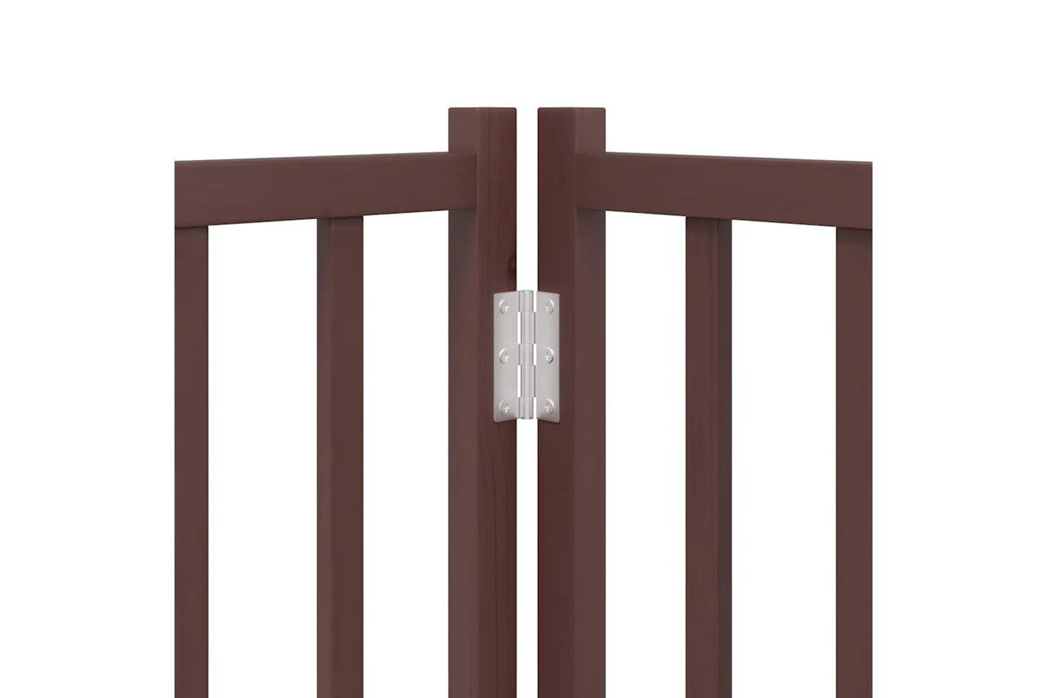 Vidaxl Dog Gate With Door Foldable 6 Panels Brown 480 Cm Poplar Wood-8