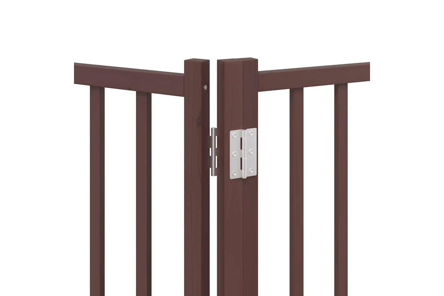 Vidaxl Dog Gate With Door Foldable 6 Panels Brown 480 Cm Poplar Wood-10
