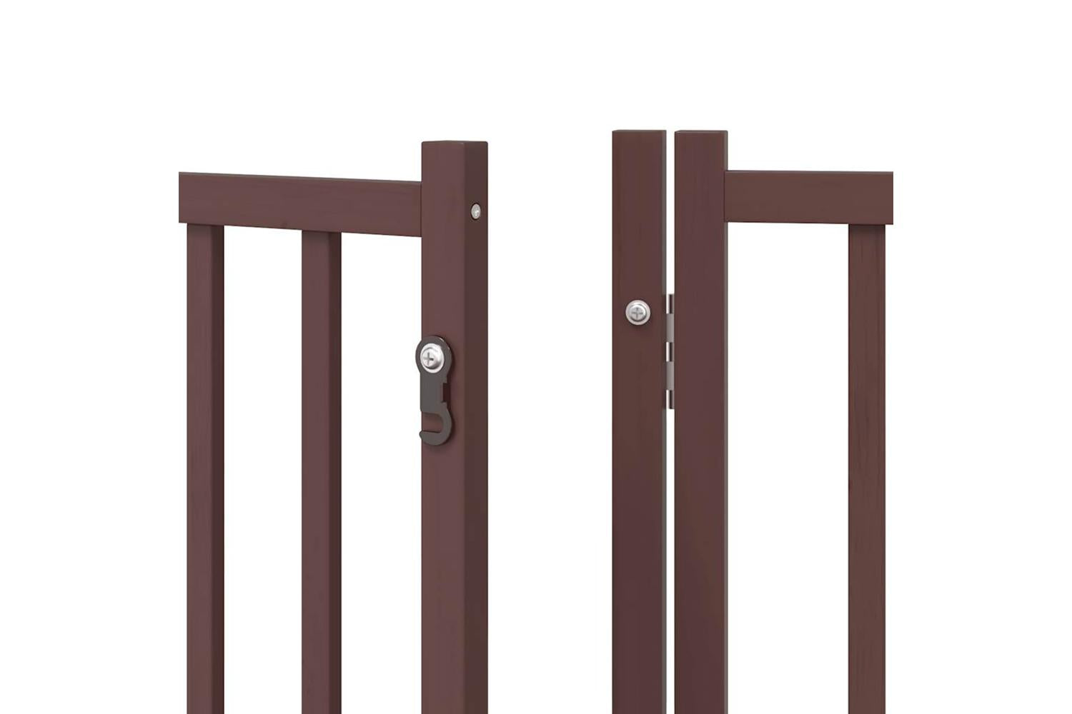 Vidaxl Dog Gate With Door Foldable 10 Panels Brown 800 Cm Poplar Wood-9