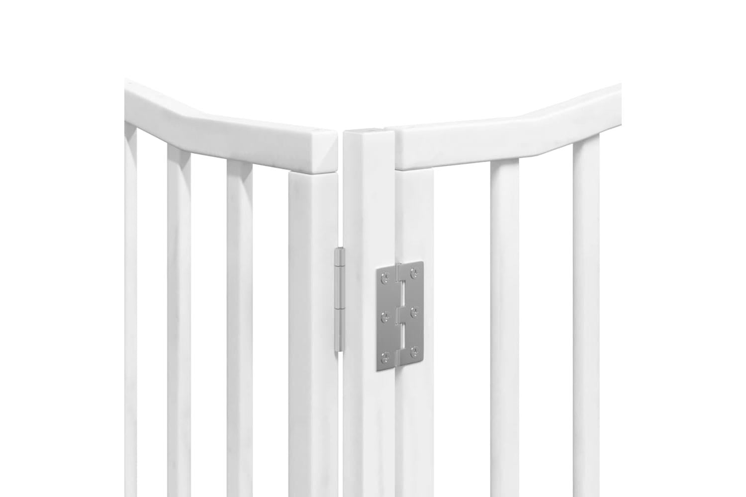 Vidaxl Dog Gate With Door Foldable 6 Panels White 480 Cm Poplar Wood-10