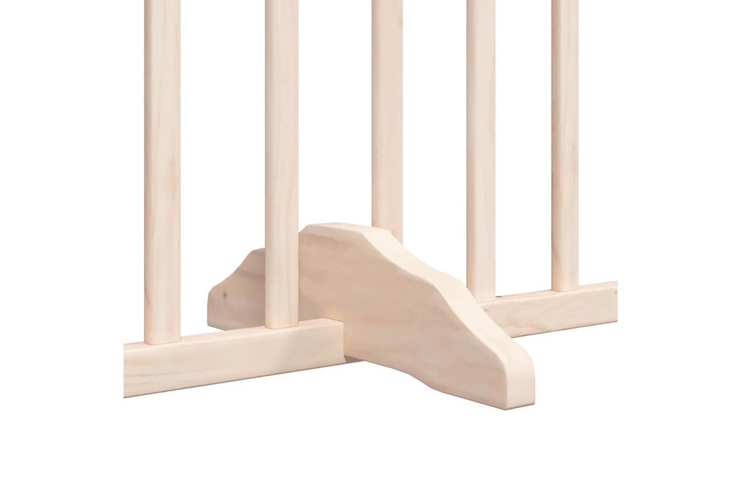 Vidaxl Dog Gate With Door Foldable 8 Panels 640 Cm Poplar Wood-8