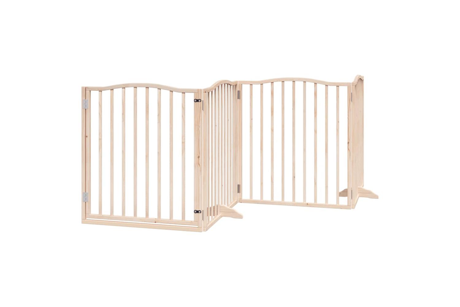 Vidaxl Dog Gate With Door Foldable 12 Panels 960 Cm Poplar Wood-3