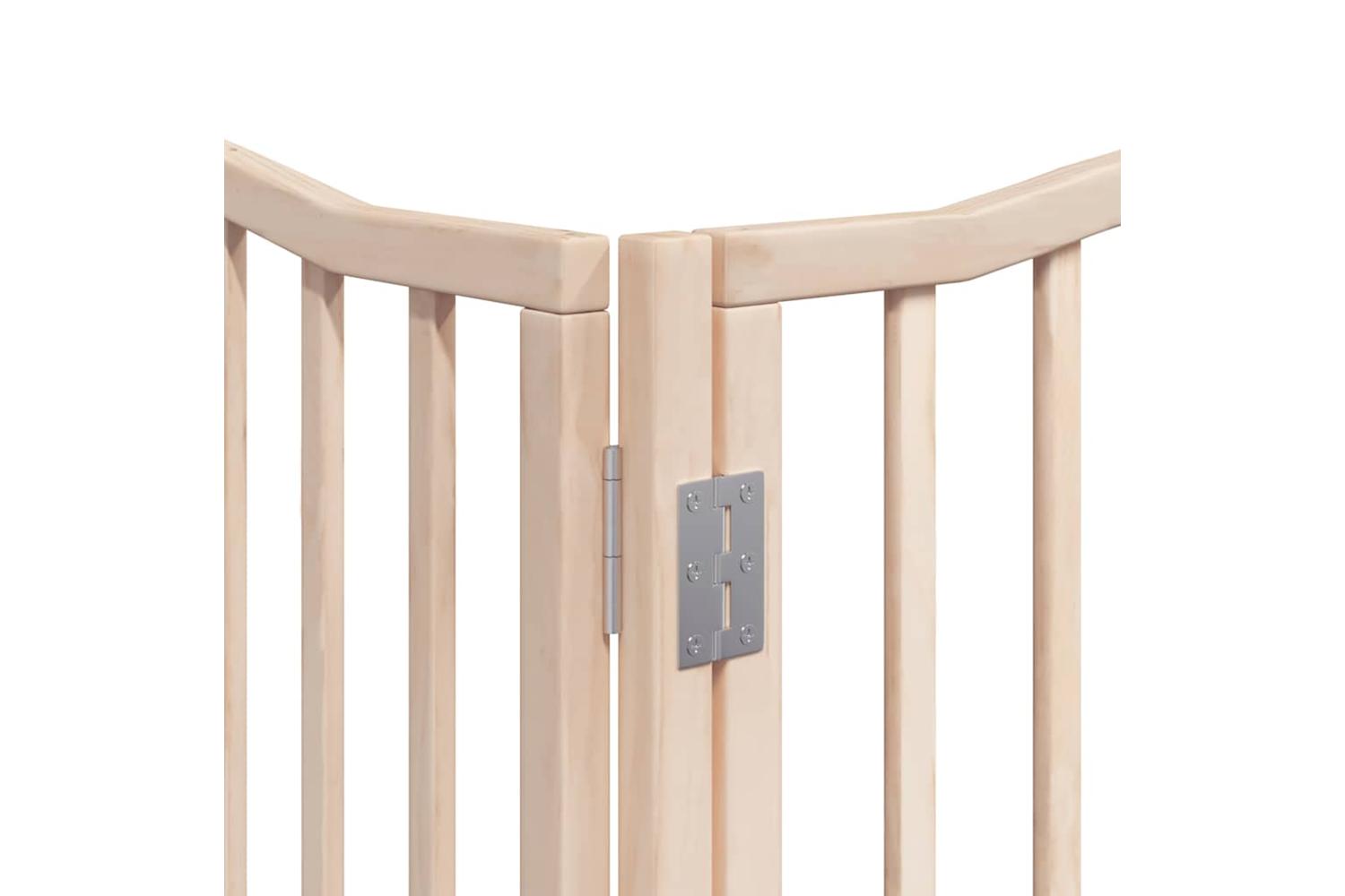 Vidaxl Dog Gate With Door Foldable 12 Panels 960 Cm Poplar Wood-9