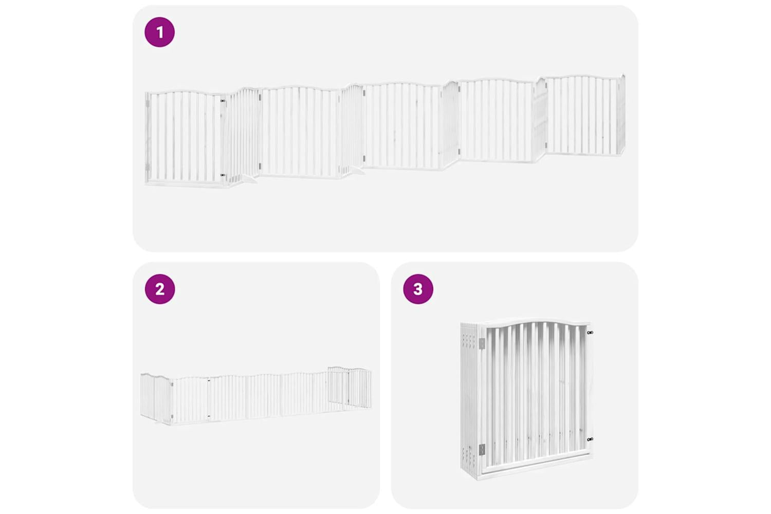 Vidaxl Dog Gate With Door Foldable 10 Panels White 800 Cm Poplar Wood-6