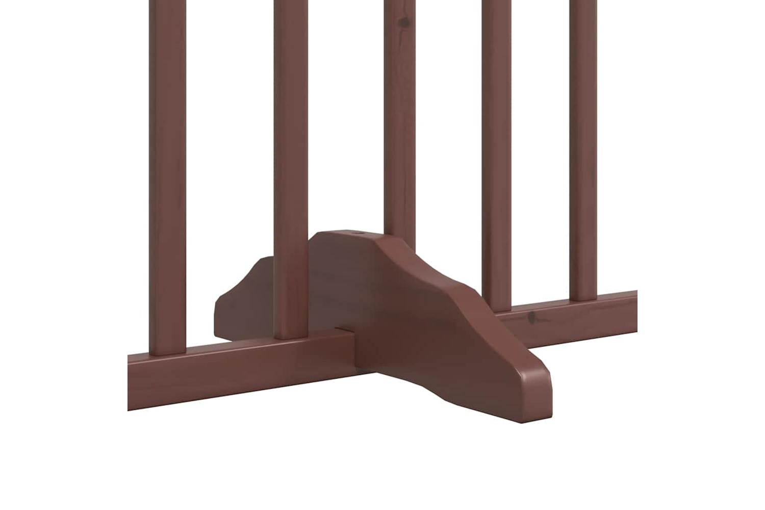 Vidaxl Dog Gate With Door Foldable 6 Panels Brown 480 Cm Poplar Wood-8