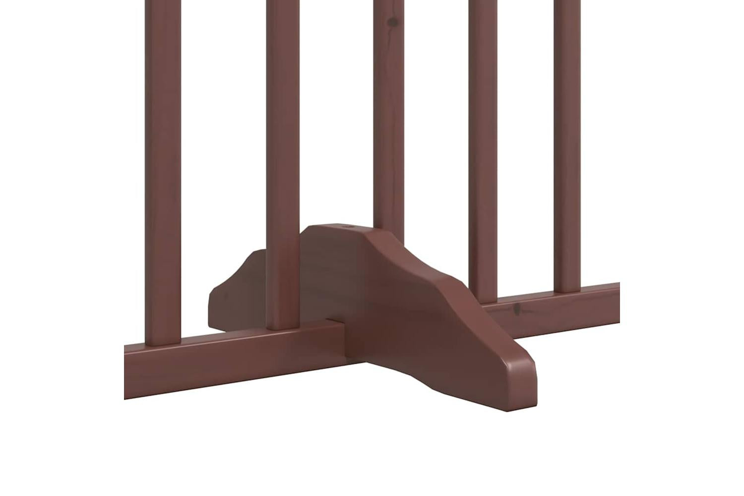 Vidaxl Dog Gate With Door Foldable 12 Panels Brown 960 Cm Poplar Wood-8