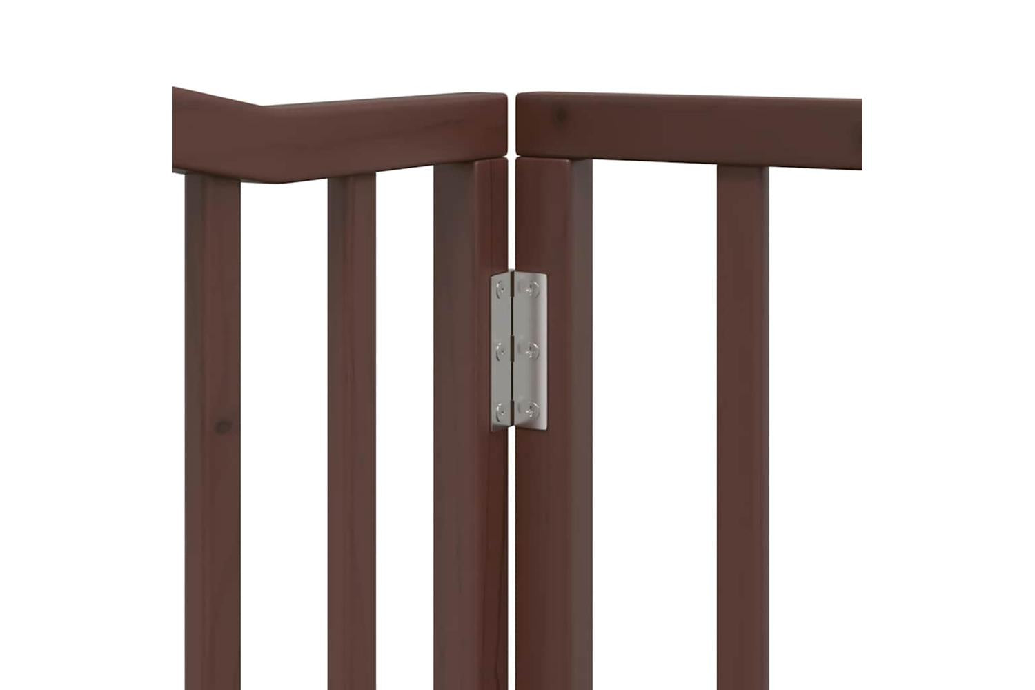 Vidaxl Dog Gate With Door Foldable 12 Panels Brown 960 Cm Poplar Wood-9