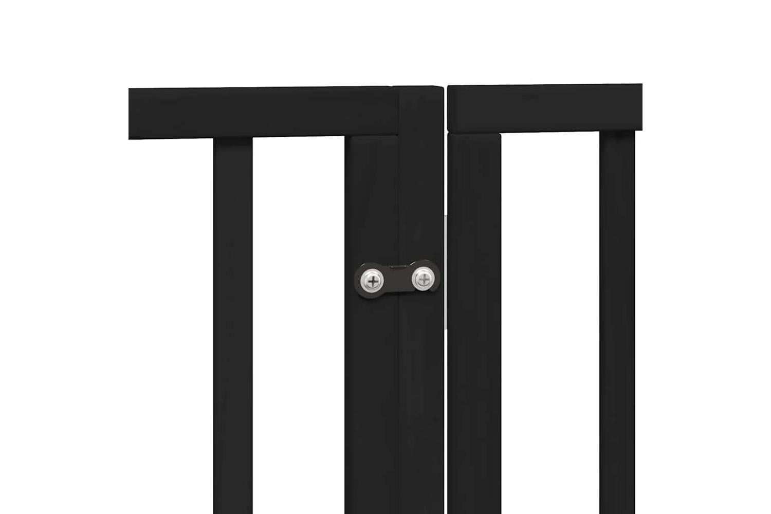 Vidaxl Dog Gate With Door Foldable 10 Panels Black 800 Cm Poplar Wood-7