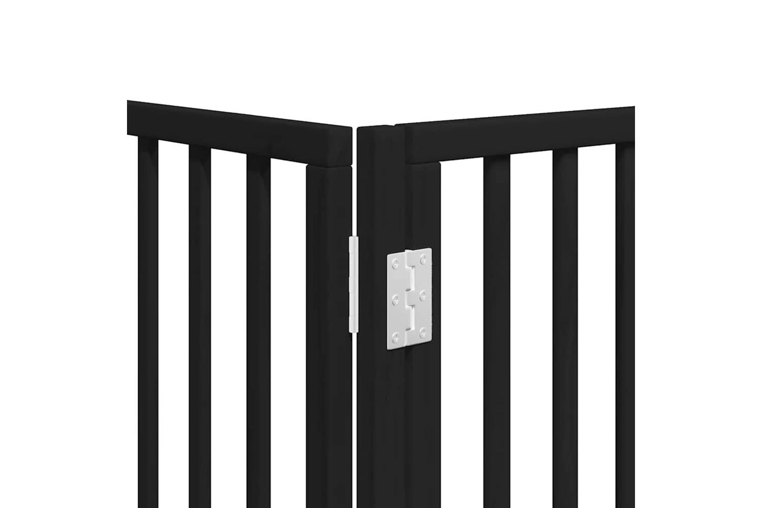 Vidaxl Dog Gate With Door Foldable 10 Panels Black 800 Cm Poplar Wood-10