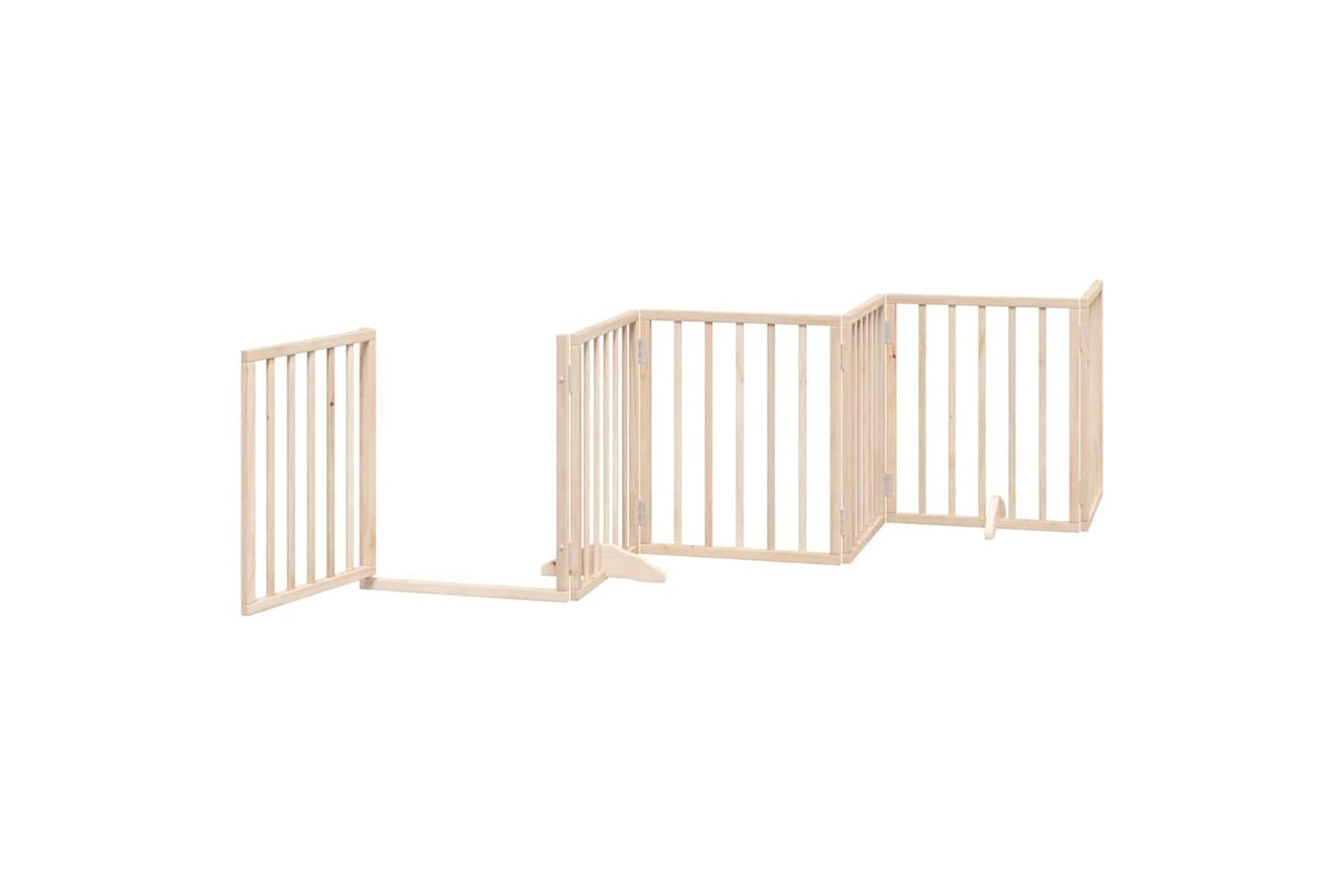 Vidaxl Dog Gate With Door Foldable 15 Panels 750 Cm Poplar Wood-5