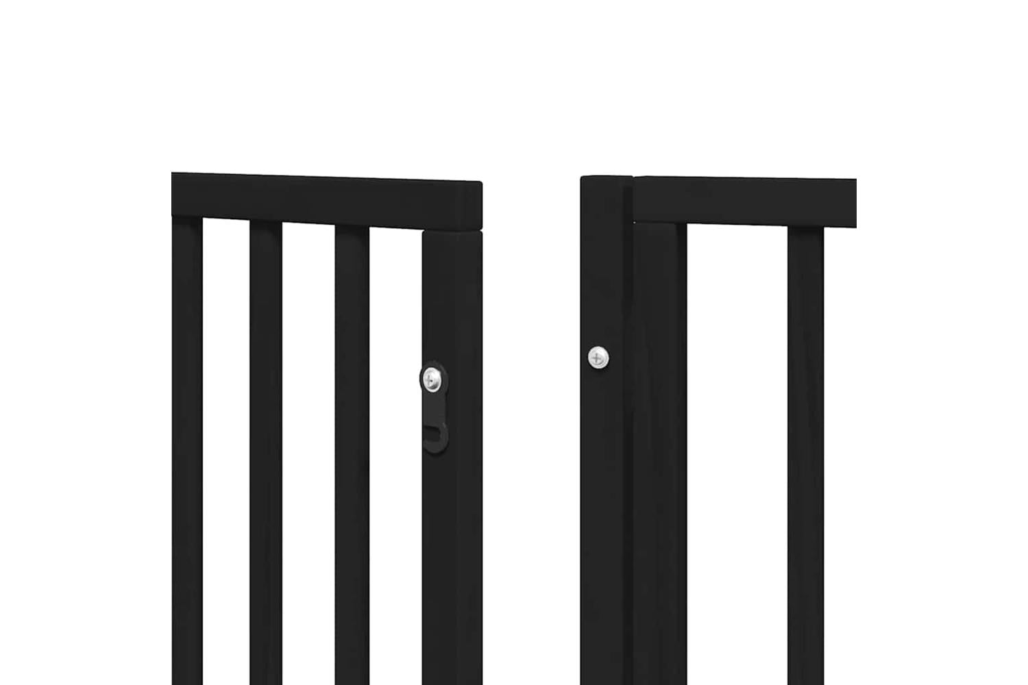 Vidaxl Dog Gate With Door Foldable 15 Panels Black 750 Cm Poplar Wood-9