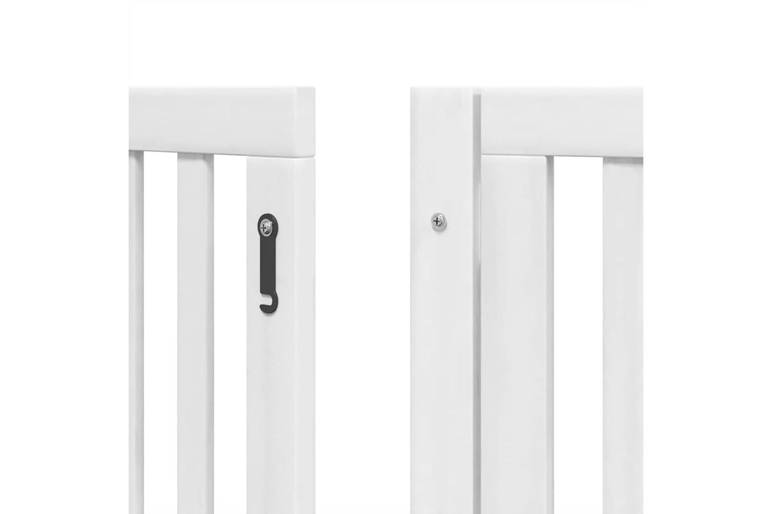Vidaxl Dog Gate With Door Foldable 15 Panels White 750 Cm Poplar Wood-9