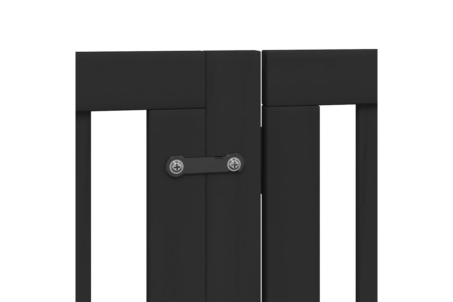 Vidaxl Dog Gate With Door Foldable 12 Panels Black 600 Cm Poplar Wood-7