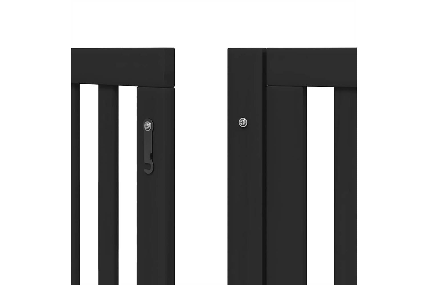Vidaxl Dog Gate With Door Foldable 12 Panels Black 600 Cm Poplar Wood-9