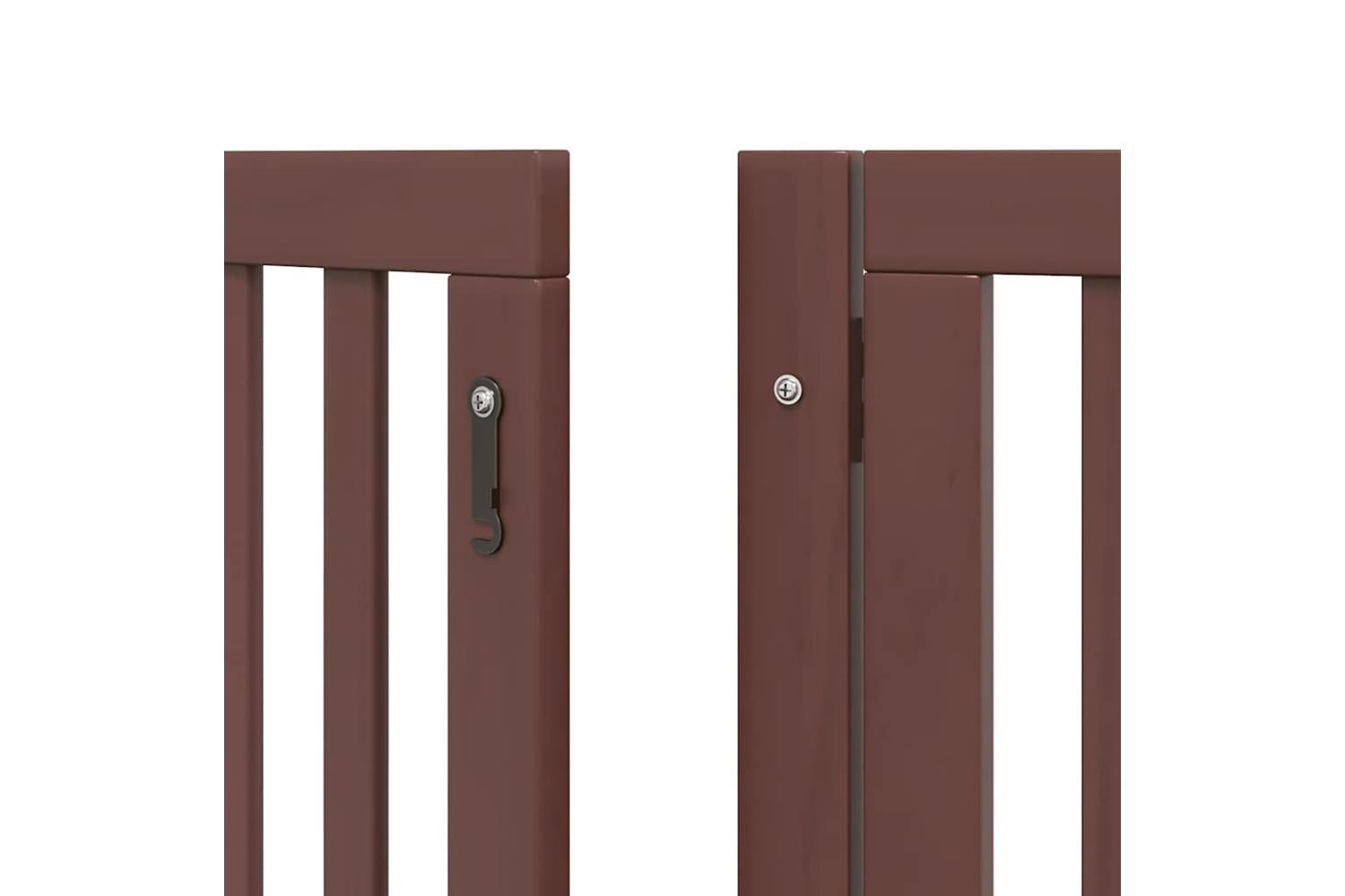 Vidaxl Dog Gate With Door Foldable 12 Panels Brown 600 Cm Poplar Wood-9