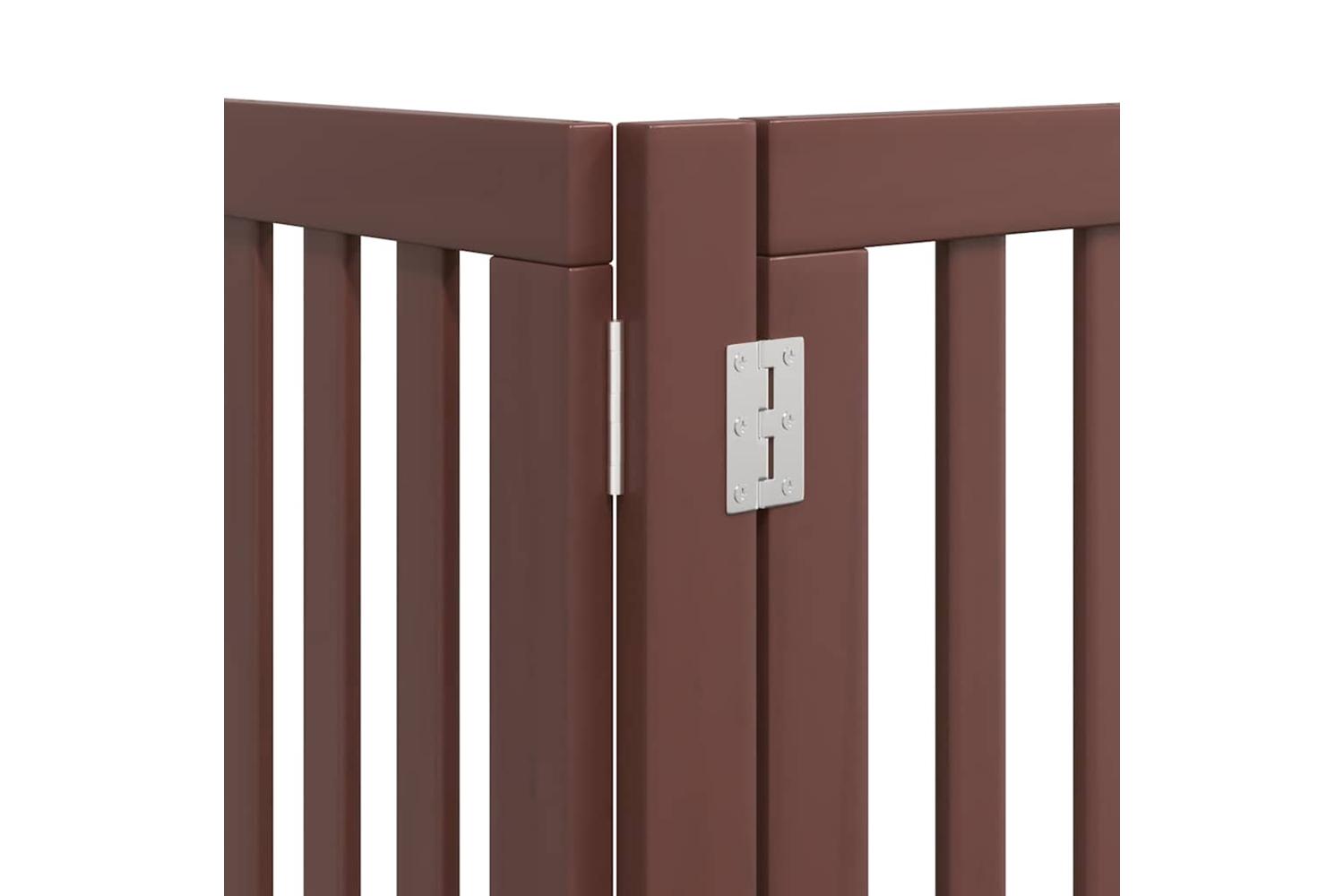 Vidaxl Dog Gate With Door Foldable 12 Panels Brown 600 Cm Poplar Wood-10