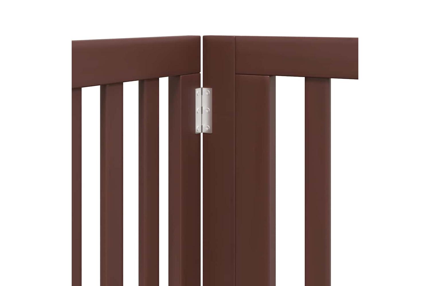 Vidaxl Dog Gate With Door Foldable 6 Panels Brown 480 Cm Poplar Wood-8