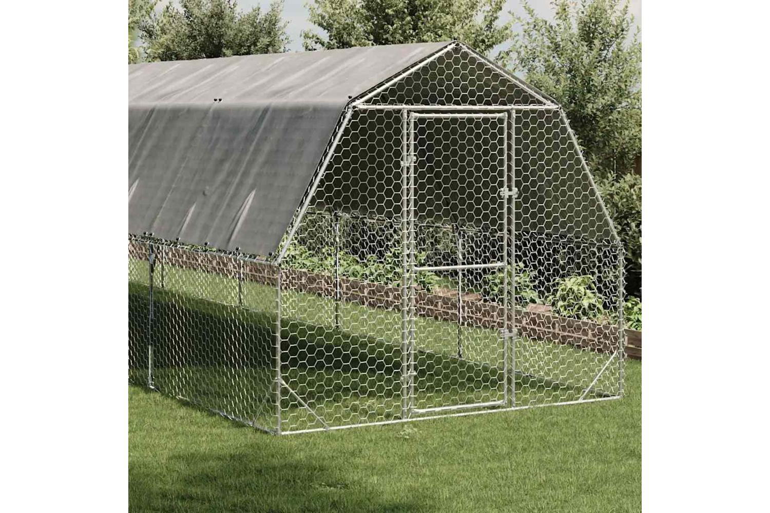 Vidaxl Chicken Run With Roof 25x10x225 M Galvanised Steel-2