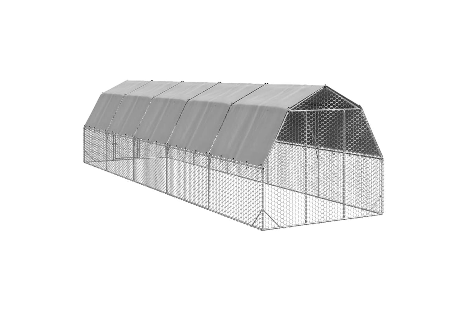 Vidaxl Chicken Run With Roof 25x10x225 M Galvanised Steel-5