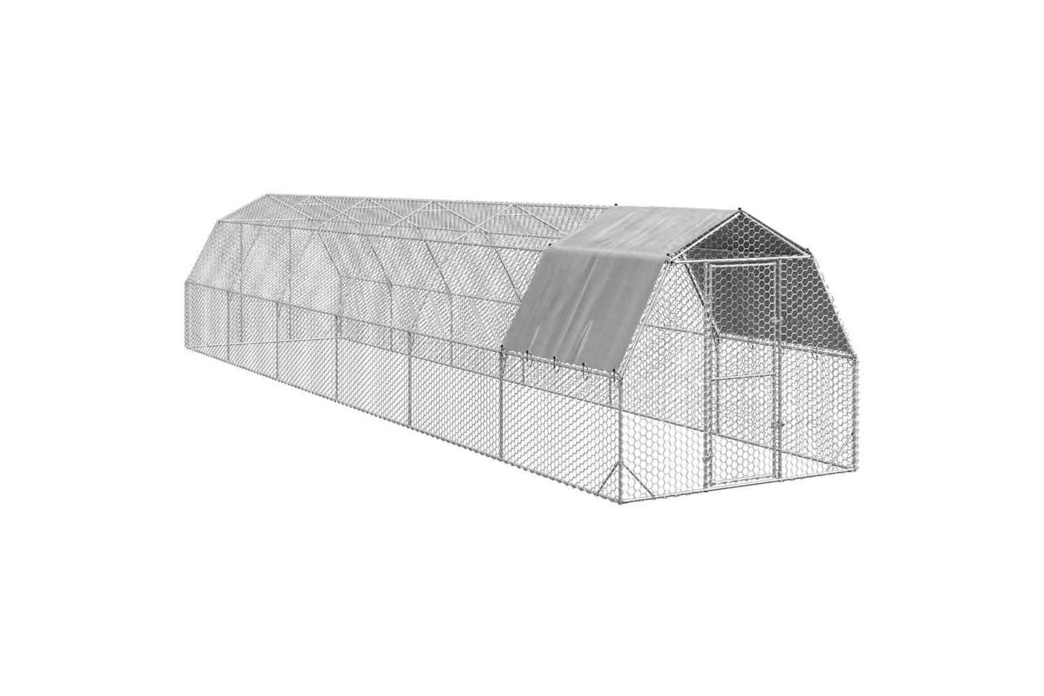Vidaxl Chicken Run With Roof 25x12x225 M Galvanised Steel