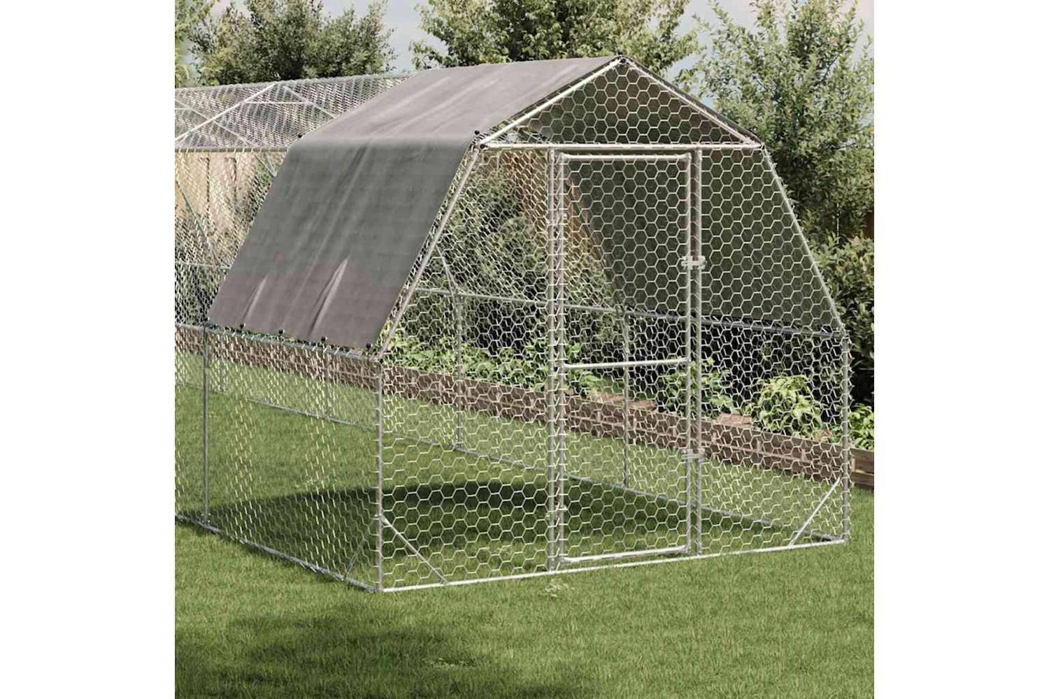 Vidaxl Chicken Run With Roof 25x12x225 M Galvanised Steel-2