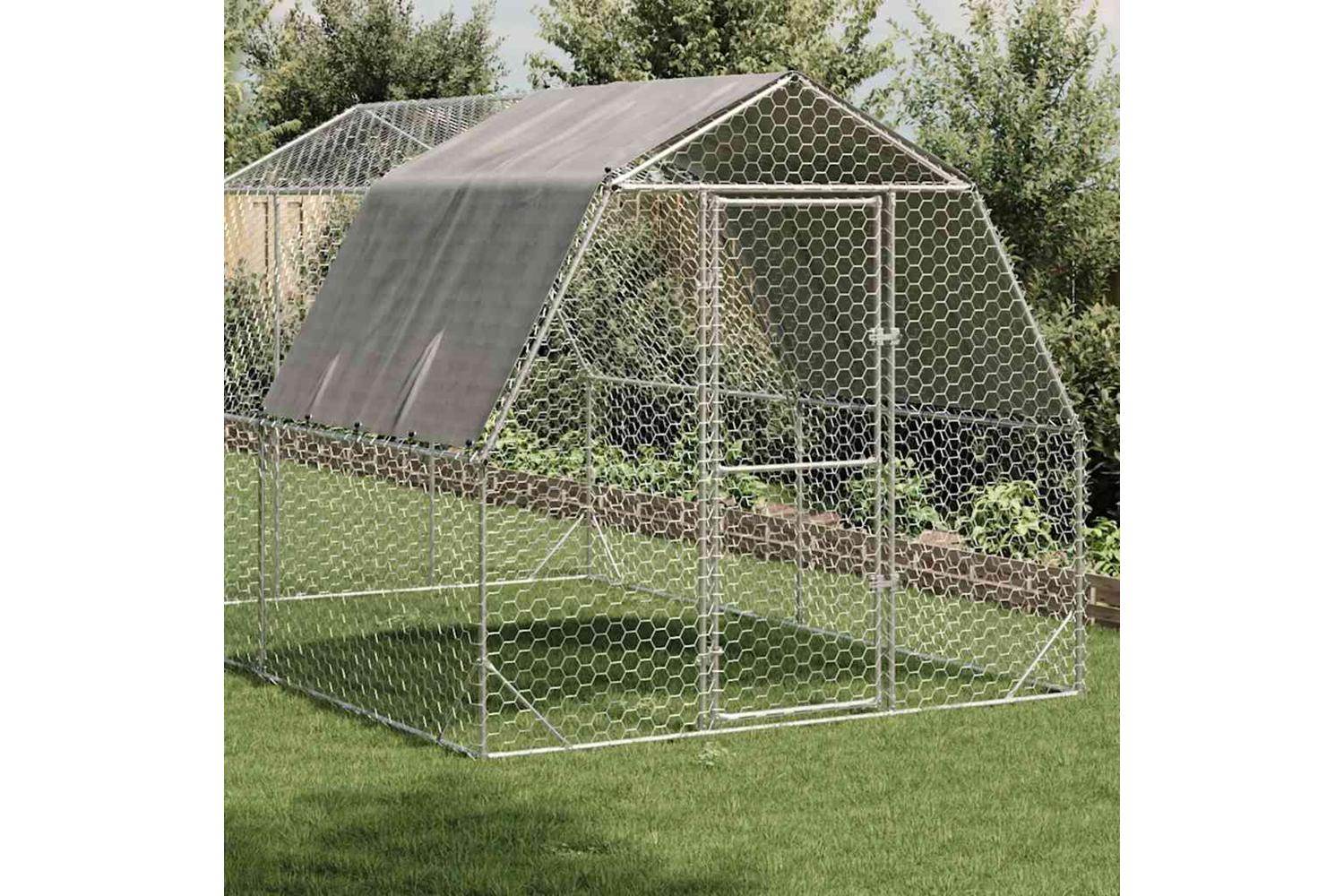 Vidaxl Chicken Run With Roof 25x4x225 M Galvanised Steel-2