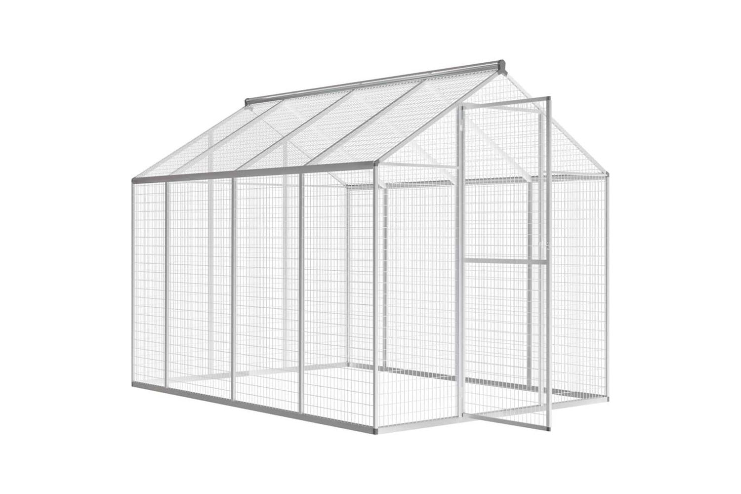 Vidaxl Outdoor Aviary Aluminium 178x242x192 Cm-3