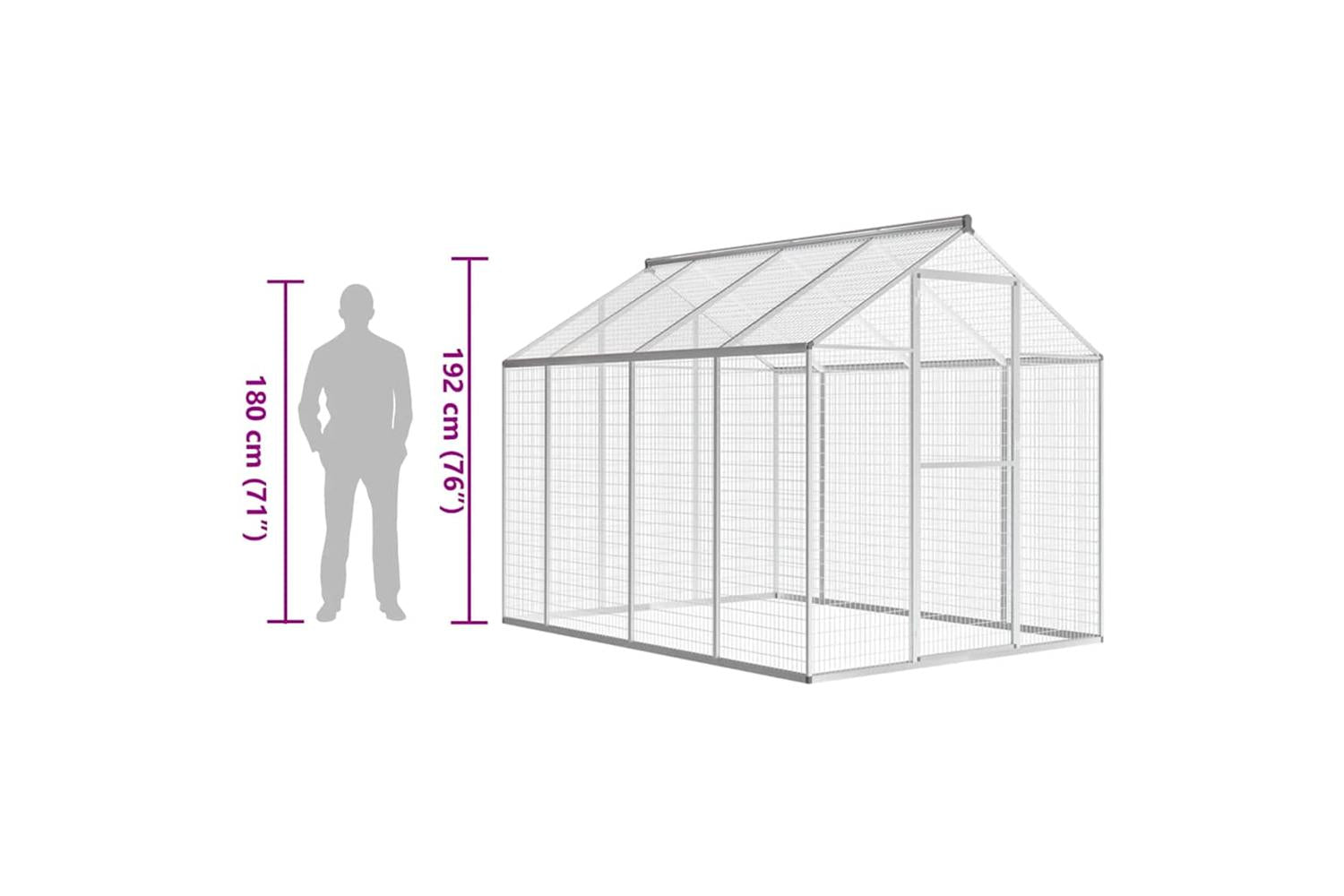 Vidaxl Outdoor Aviary Aluminium 178x242x192 Cm-6