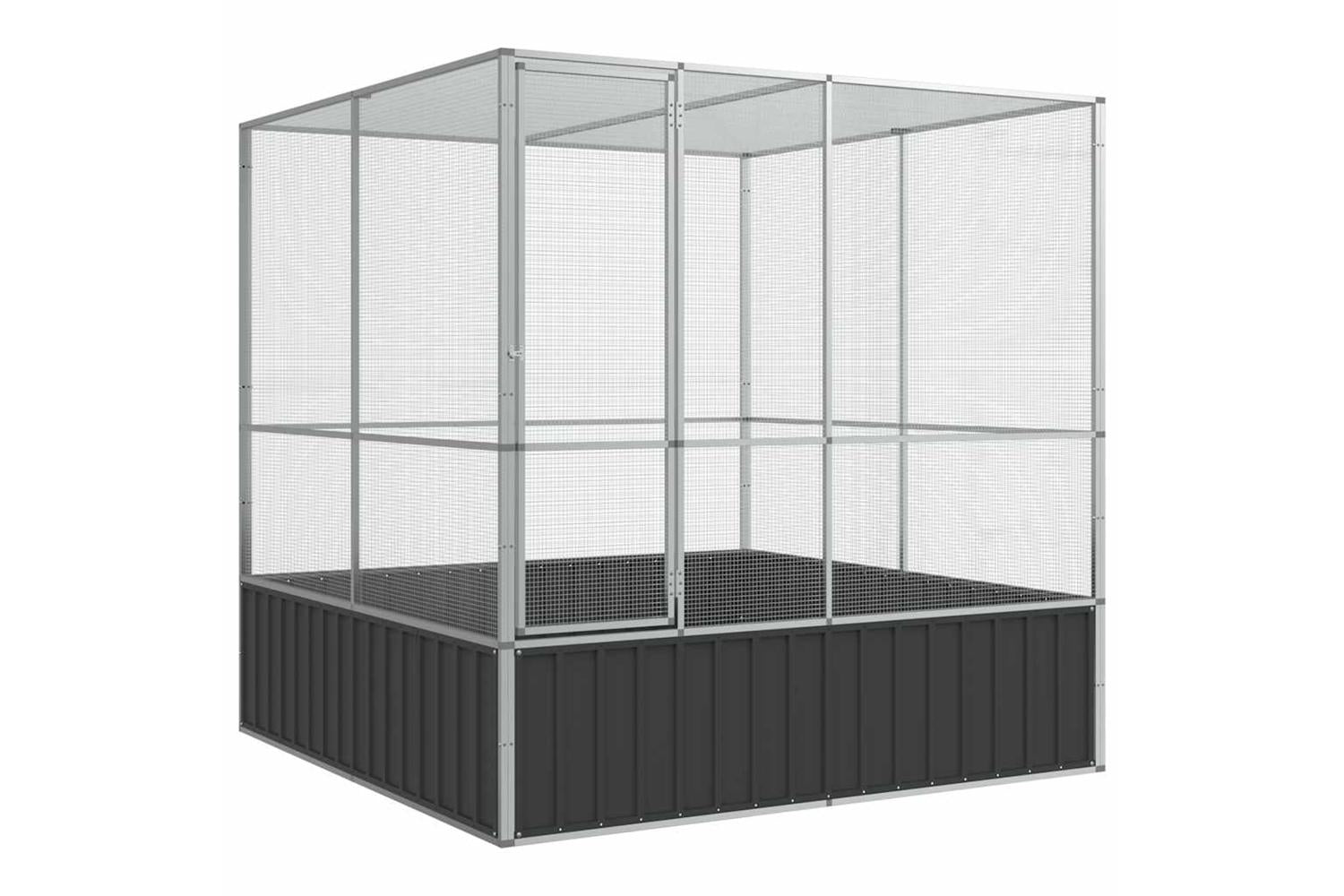 Vidaxl Aviary Silver 211x207x212 Cm Steel