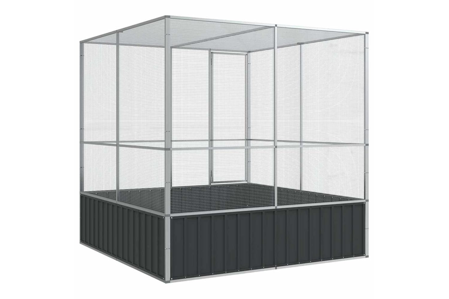 Vidaxl Aviary Silver 211x207x212 Cm Steel-6