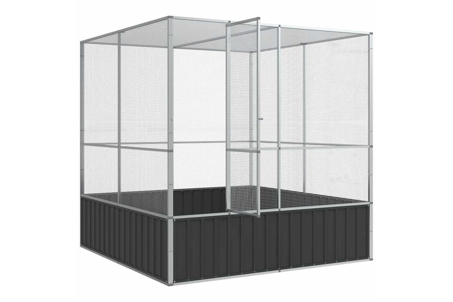 Vidaxl Aviary Silver 211x207x212 Cm Steel-7