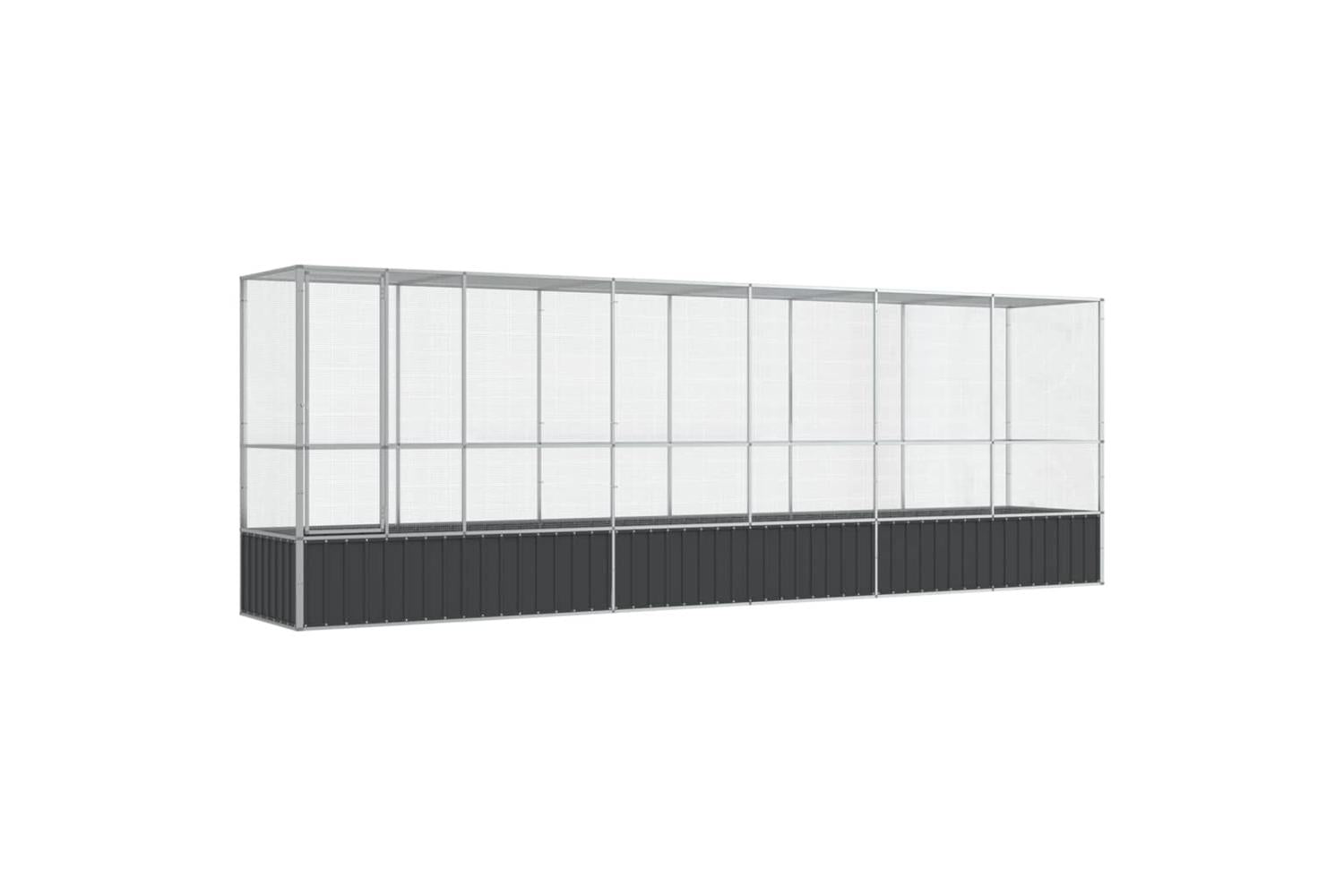Vidaxl Aviary With Extension Silver 6265x107x212 Cm Steel-2