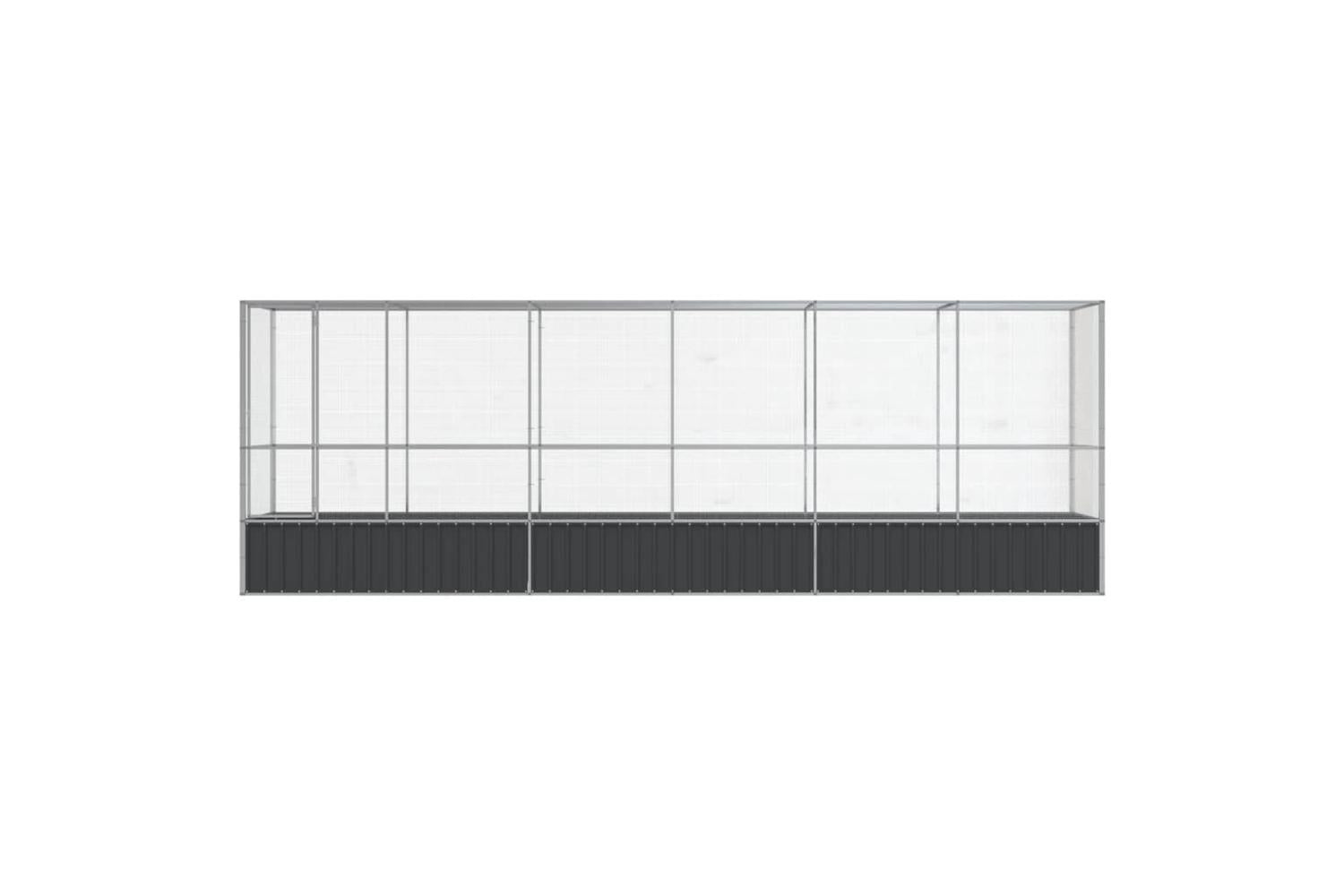 Vidaxl Aviary With Extension Silver 6265x107x212 Cm Steel-3