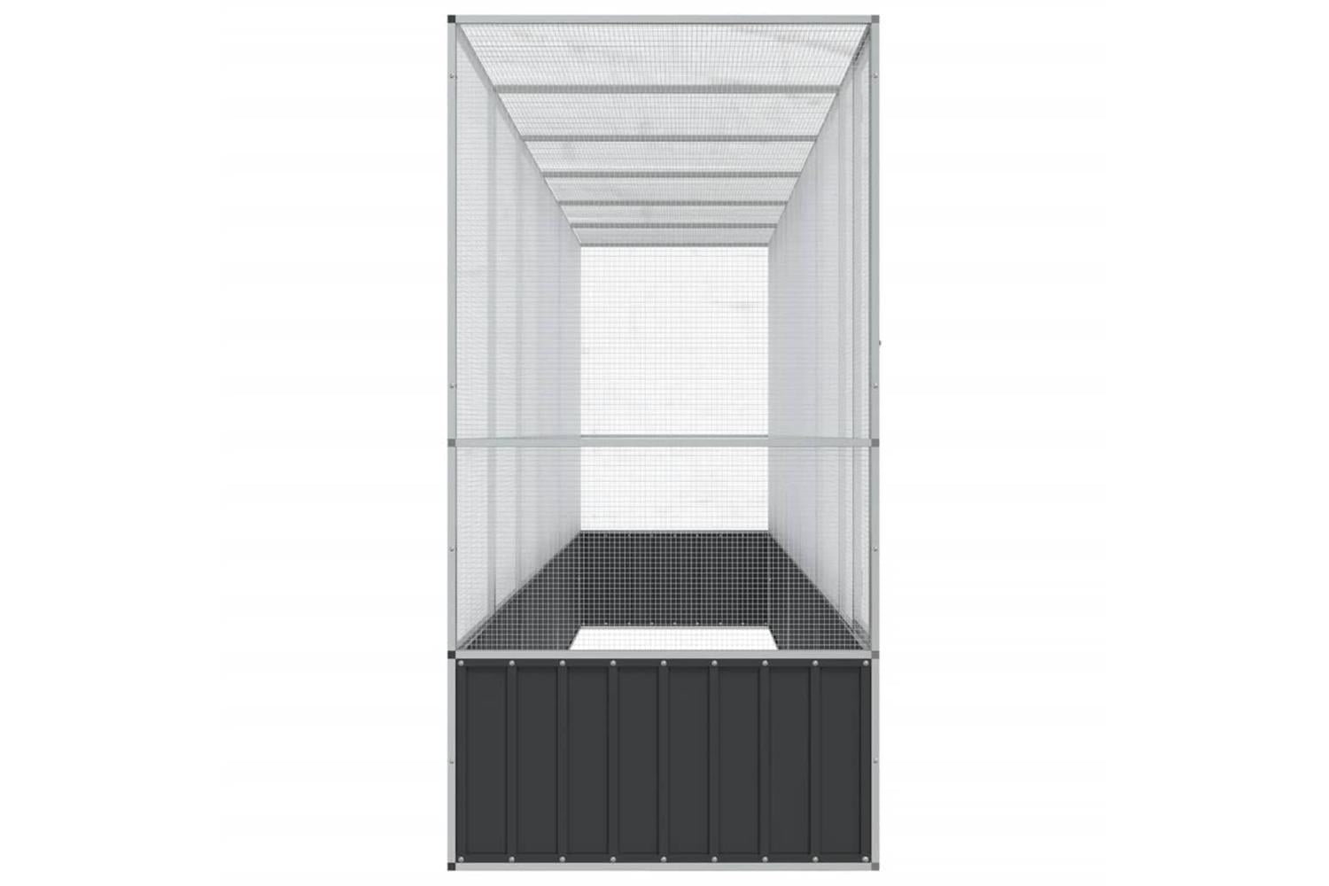 Vidaxl Aviary With Extension Silver 6265x107x212 Cm Steel-4