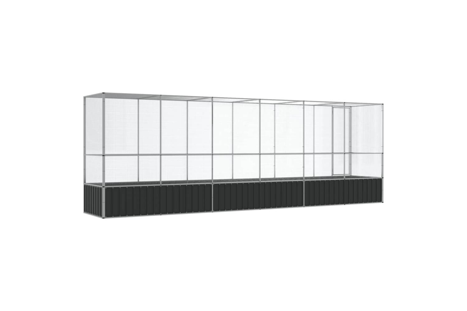 Vidaxl Aviary With Extension Silver 6265x107x212 Cm Steel-5