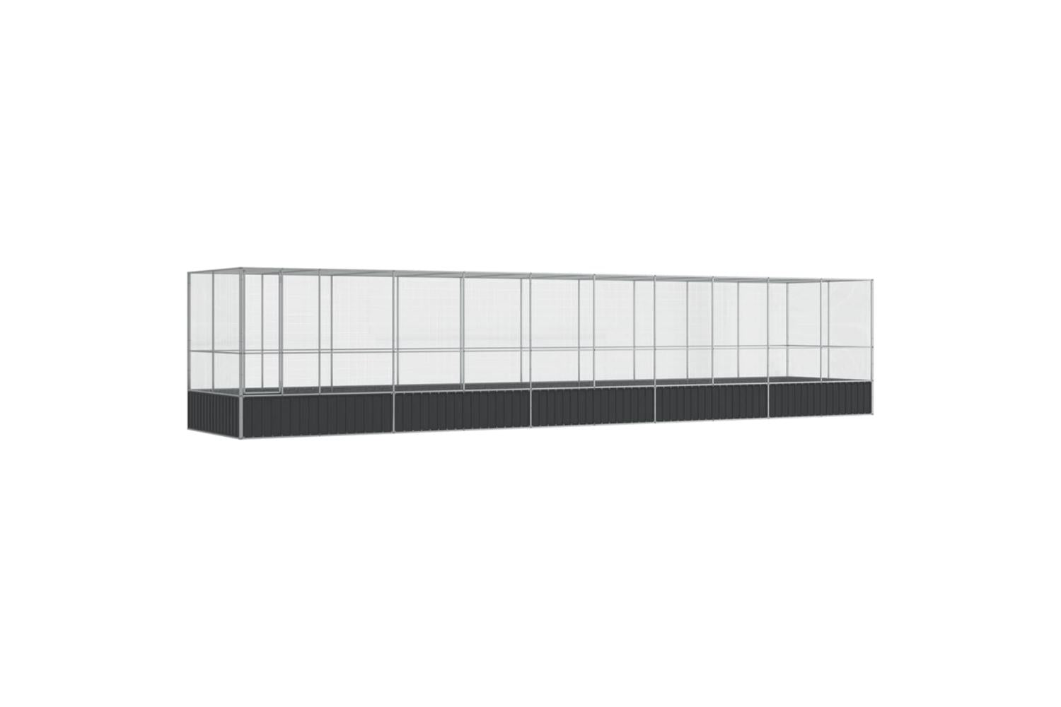 Vidaxl Aviary With Extension Silver 1039x207x212 Cm Steel-2