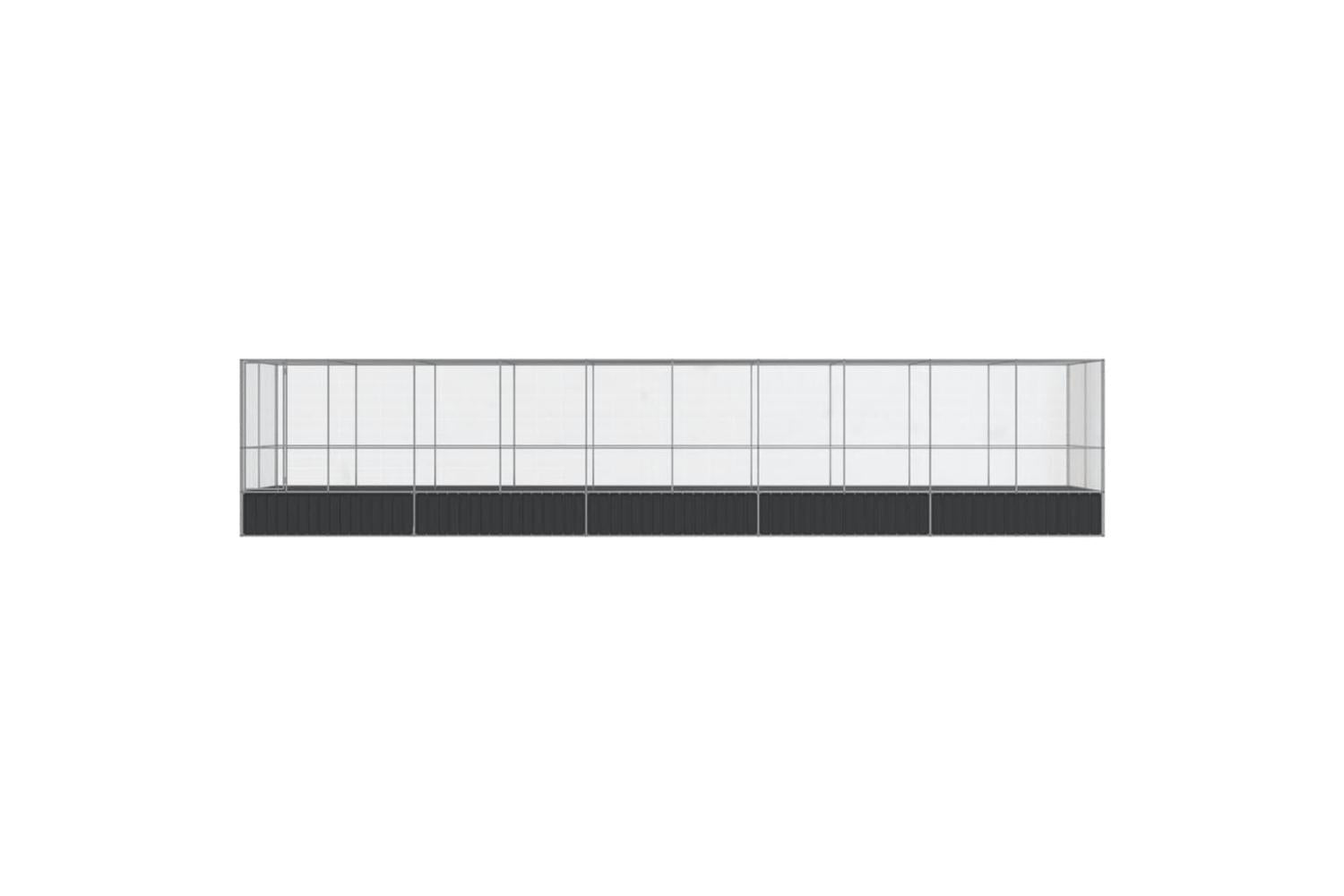 Vidaxl Aviary With Extension Silver 1039x207x212 Cm Steel-3