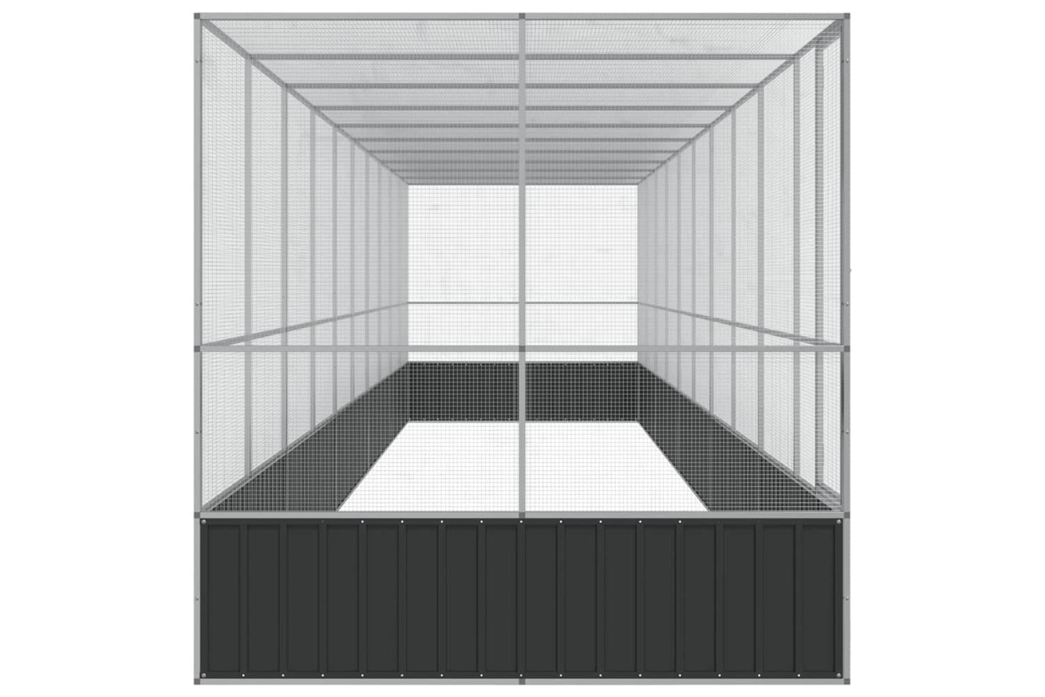 Vidaxl Aviary With Extension Silver 1039x207x212 Cm Steel-4