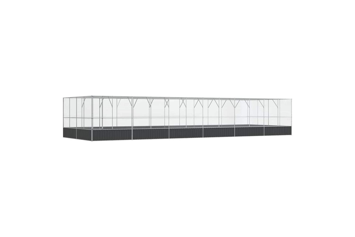 Vidaxl Aviary With Extension Silver 1246x414x212 Cm Steel-2