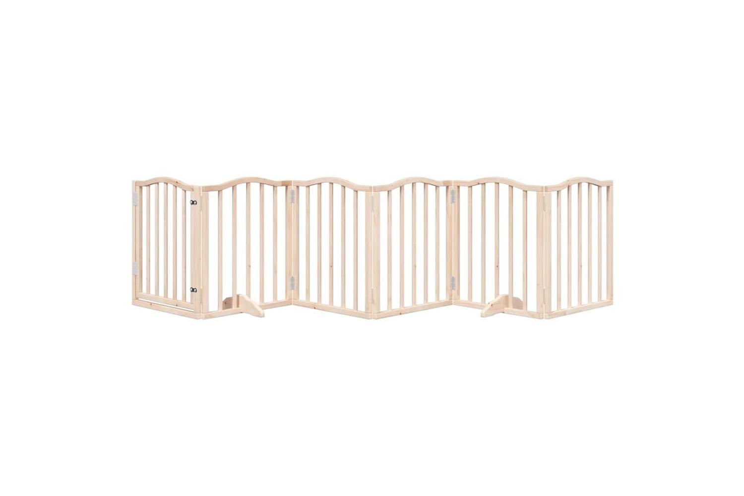 Vidaxl Dog Gate With Door Foldable 6 Panels 300 Cmpoplar Wood-3